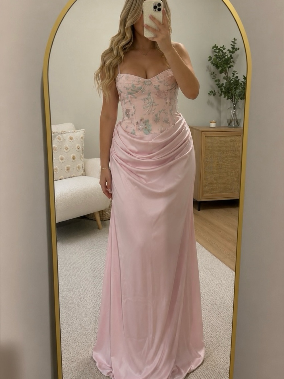 Peppermayo Euphoric Beaded Maxi Dress - Pink Everbloom